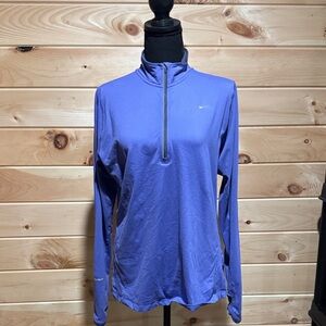 Nike Women's Purple Dri-Fit Running Top Pullover Large 1/4 Zip